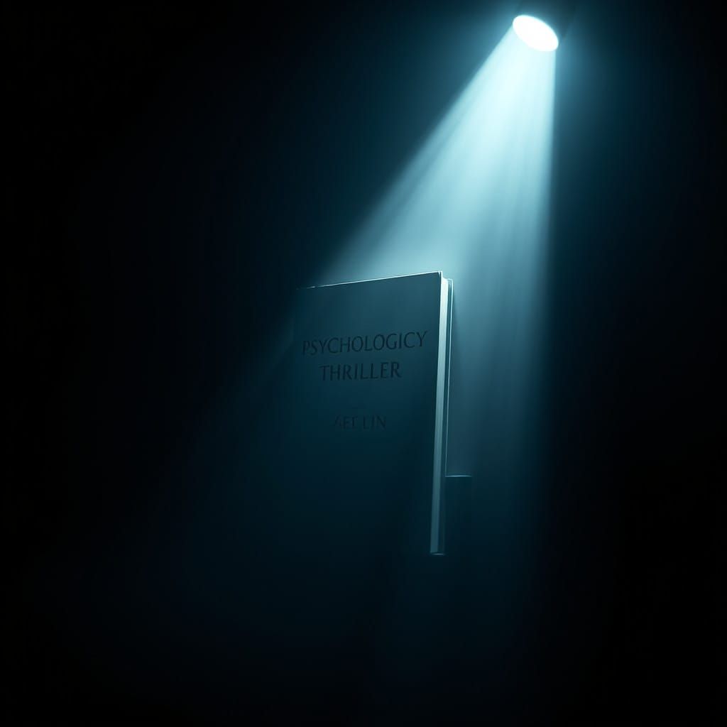 Dark Cinematic Thriller Book Cover with Flickering Light