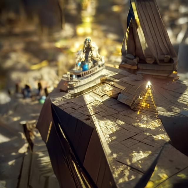 Ethereal Sanctuary Pyramid Under Solar Eclipse