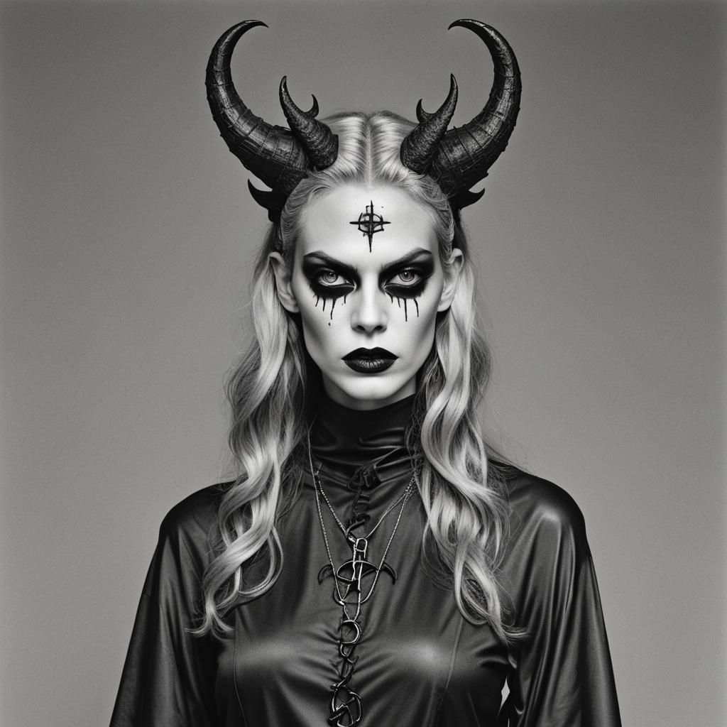 Satanic Supermodel with Dark Gothic Aesthetic