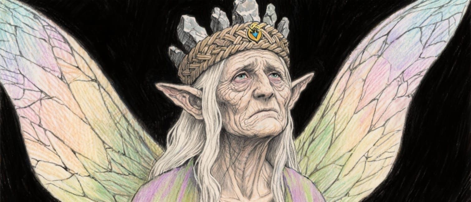 Elder Faerie with Rock Crown Looks to Future