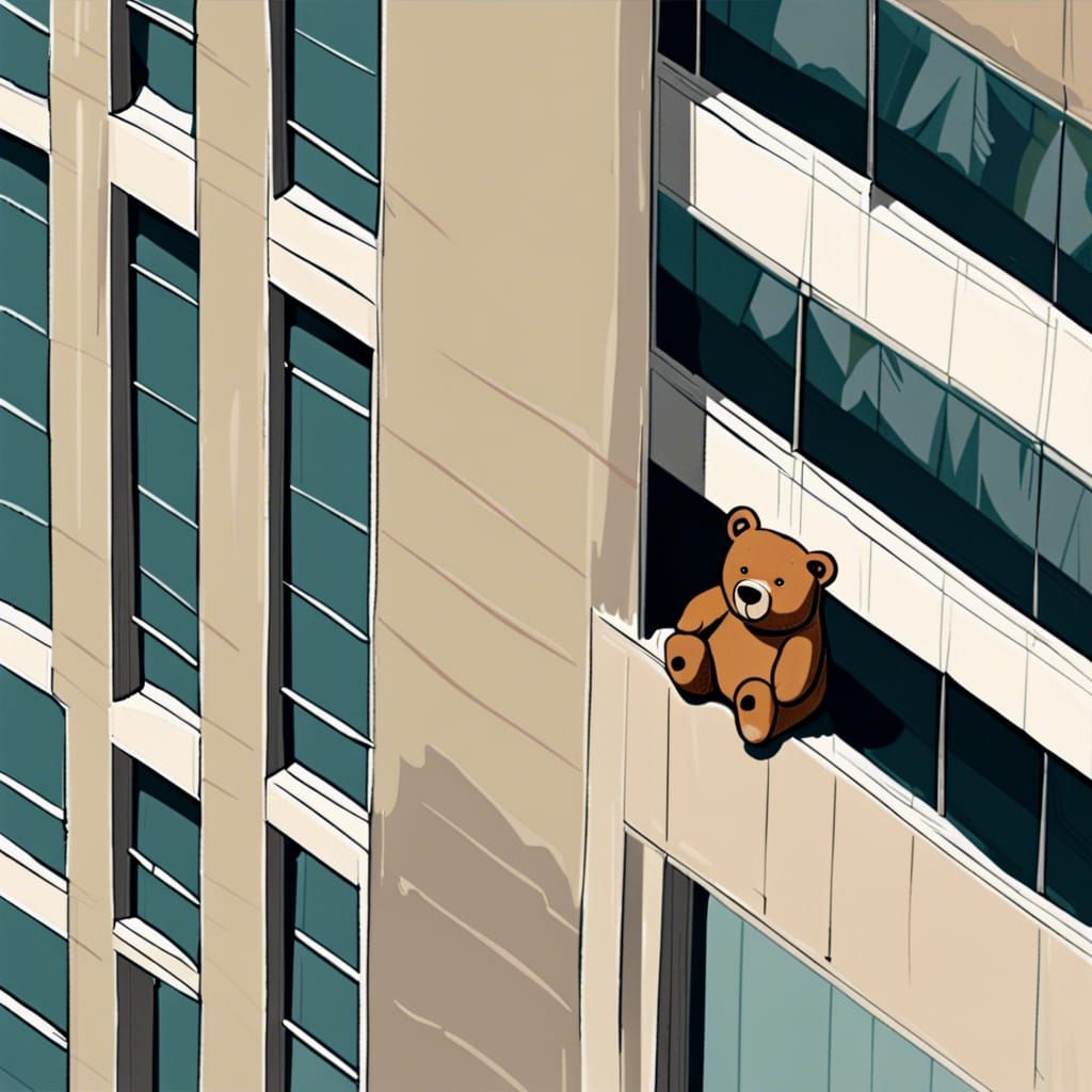 Giant Teddy Bear Climbs Skyscraper