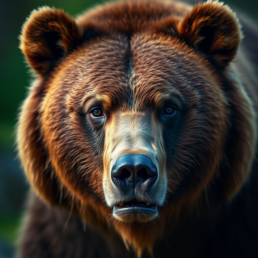 Powerful Close-Up Portrait of a Majestic Brown Bear