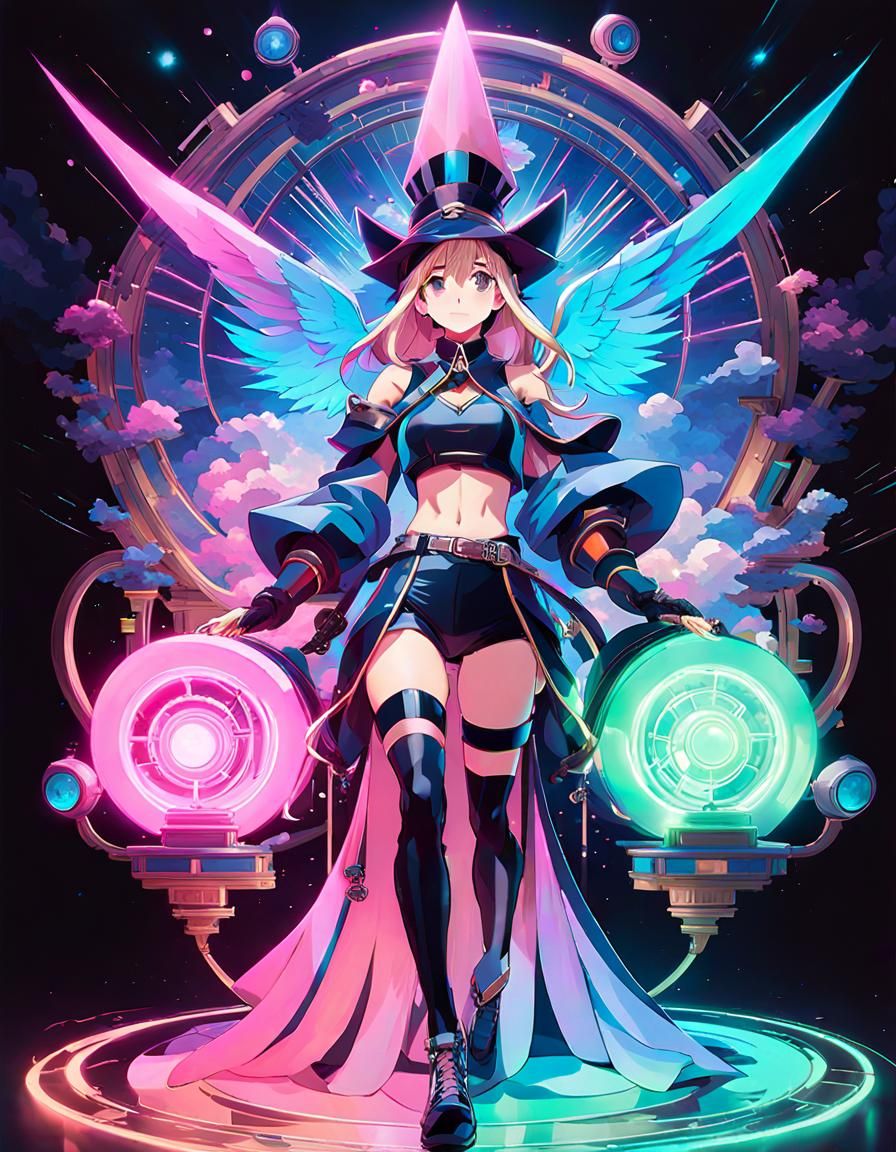 Hip Hop Magical Girl in Neon Wonderland