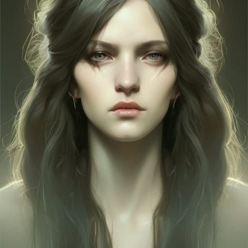 Beautiful Witchy Woman Portrait in Hyperdetailed Style