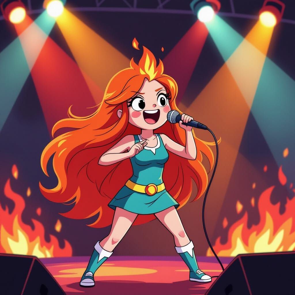 Flame Princess Rapping at Vibrant Concert in Adventure Time ...