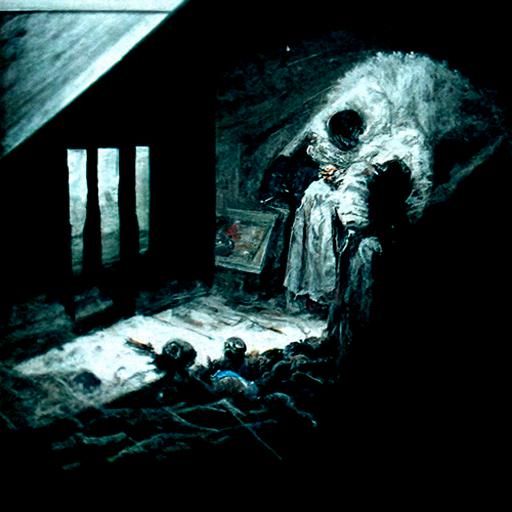 Horror Attic in Gothic Style