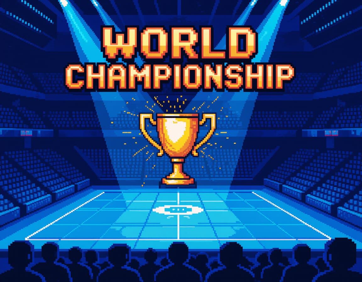 Retro Pixel Art World Championship Arena
