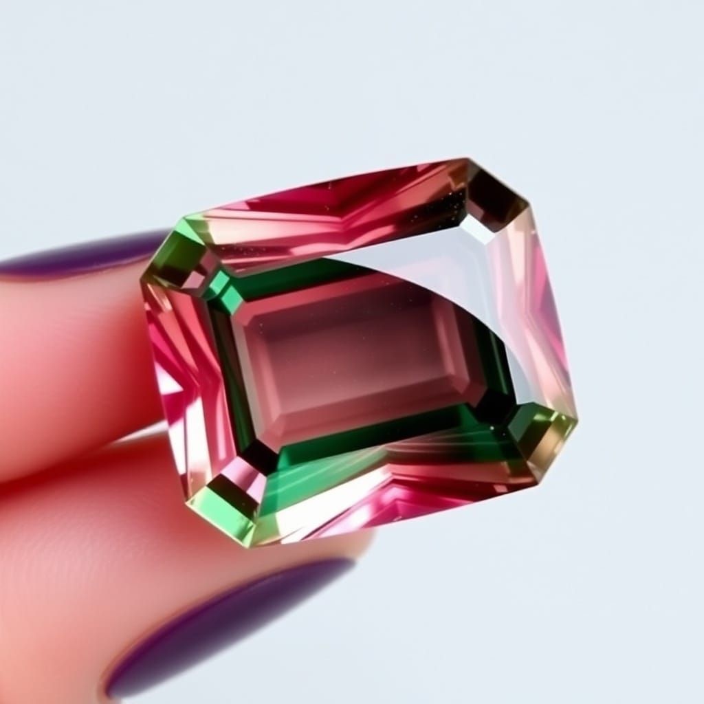 Cushion Cut Watermelon Tourmaline Gemstone