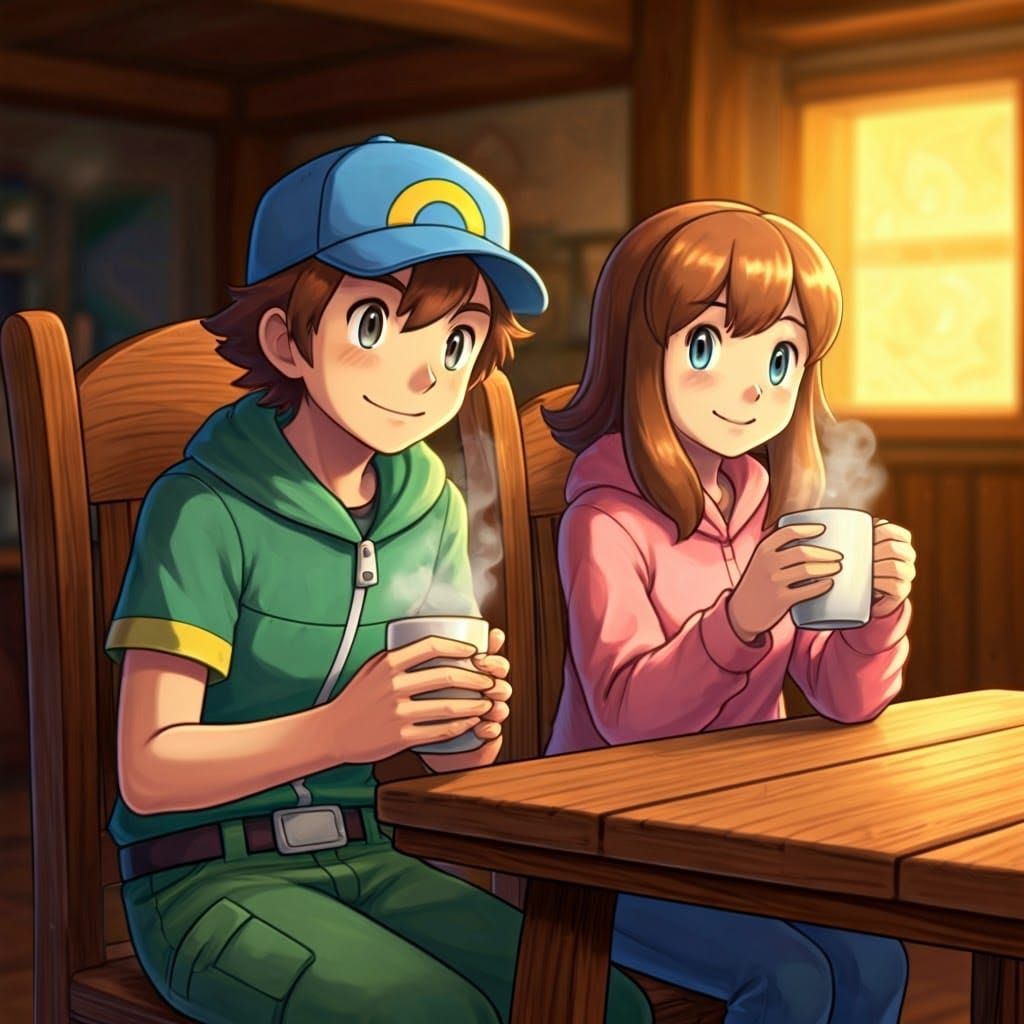 Pokémon Trainers Ritchie and Sister Share Cozy Night In