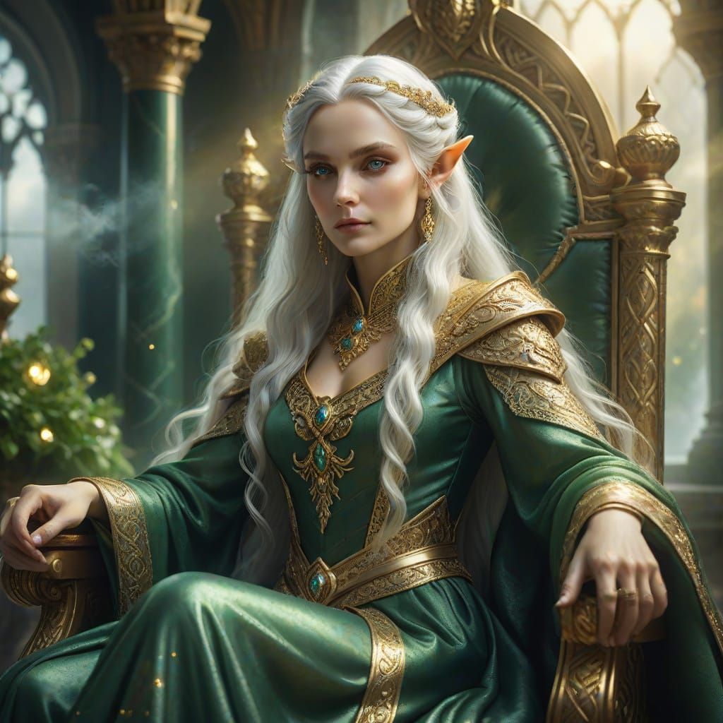 Ethereal Elf Queen in Regal Splendor