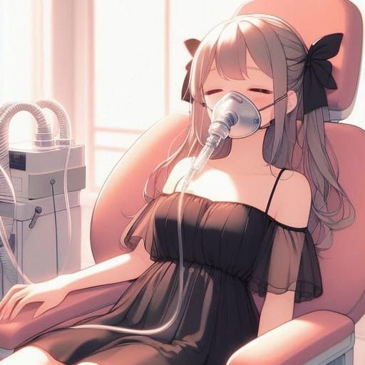 Surreal Anime Goddess in Dental Chair, Soft Focus, Studio Gh...