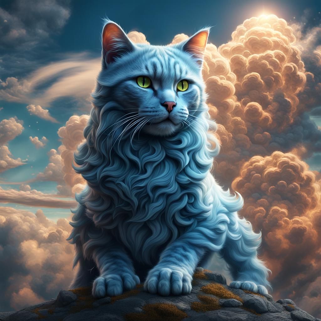 Cloud Cat: Fantastical Matte Painting in Deep Color