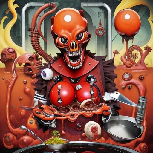 Surreal Cubist Dreamscape of Anthropomorphic Organs