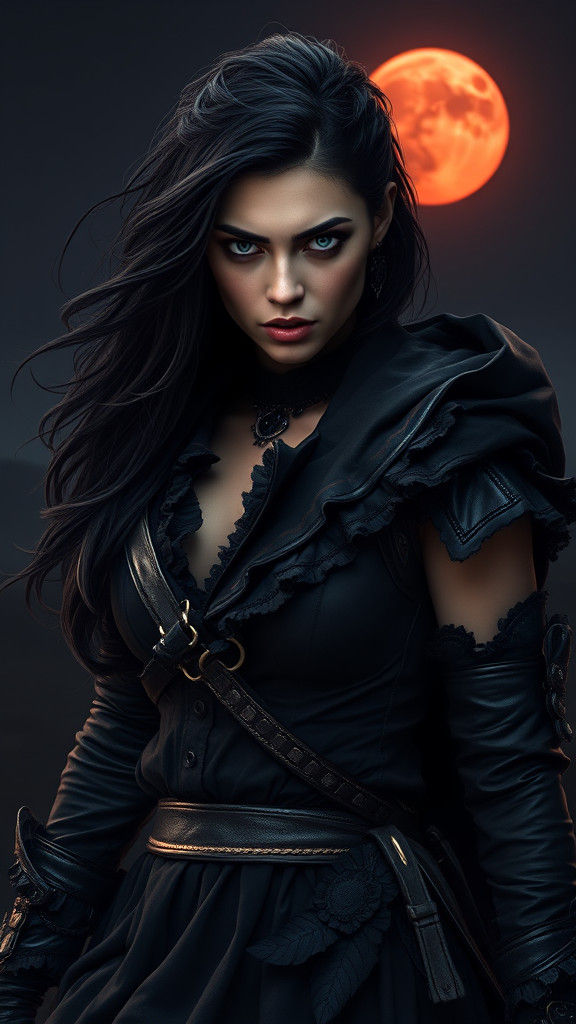 Steampunk Female Warrior in Middle Eastern Landscape