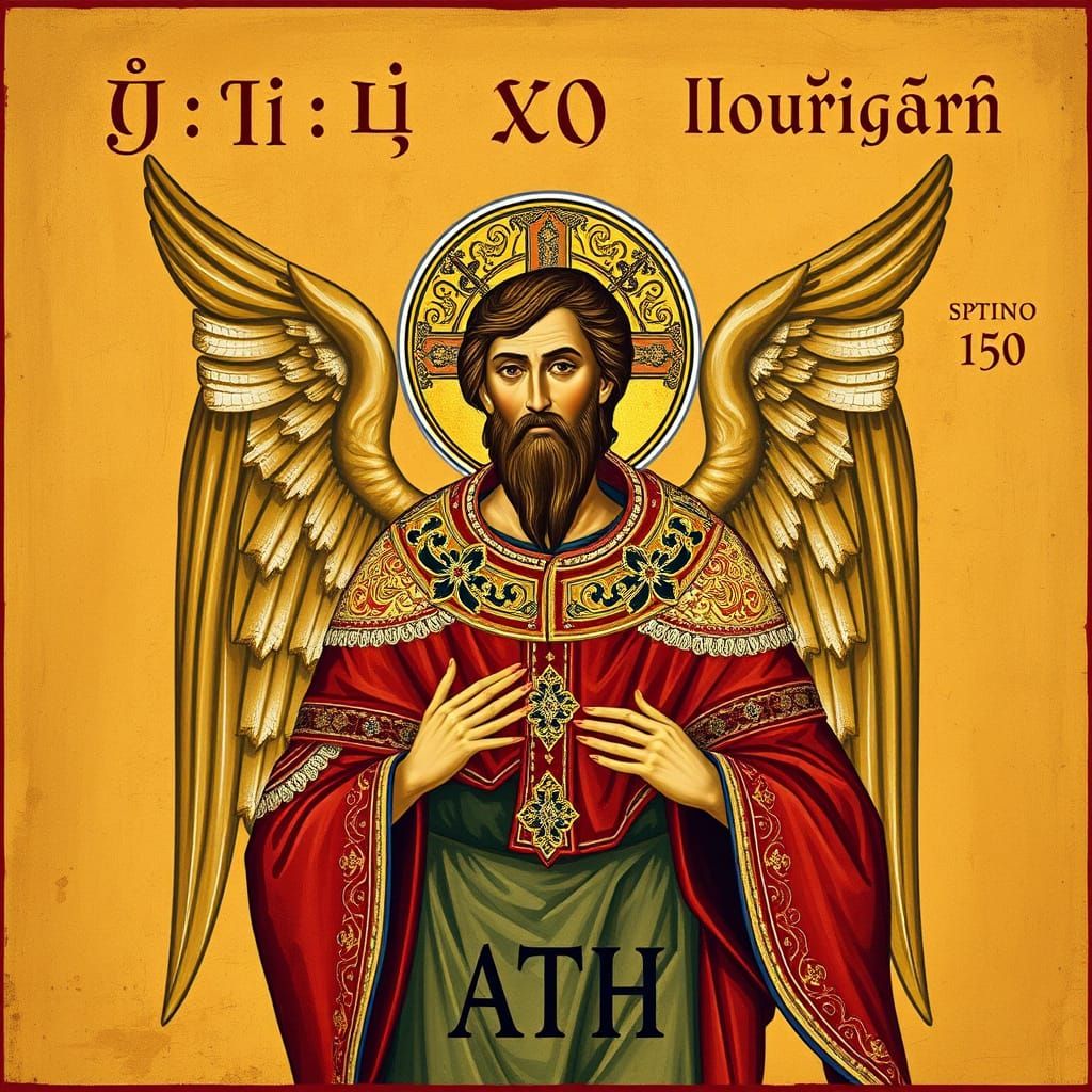 St Michael Orthodox Icon in Medieval Style