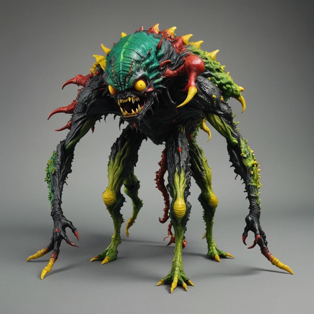 Detailed Monster Fungus with Legs in Vivid Colors