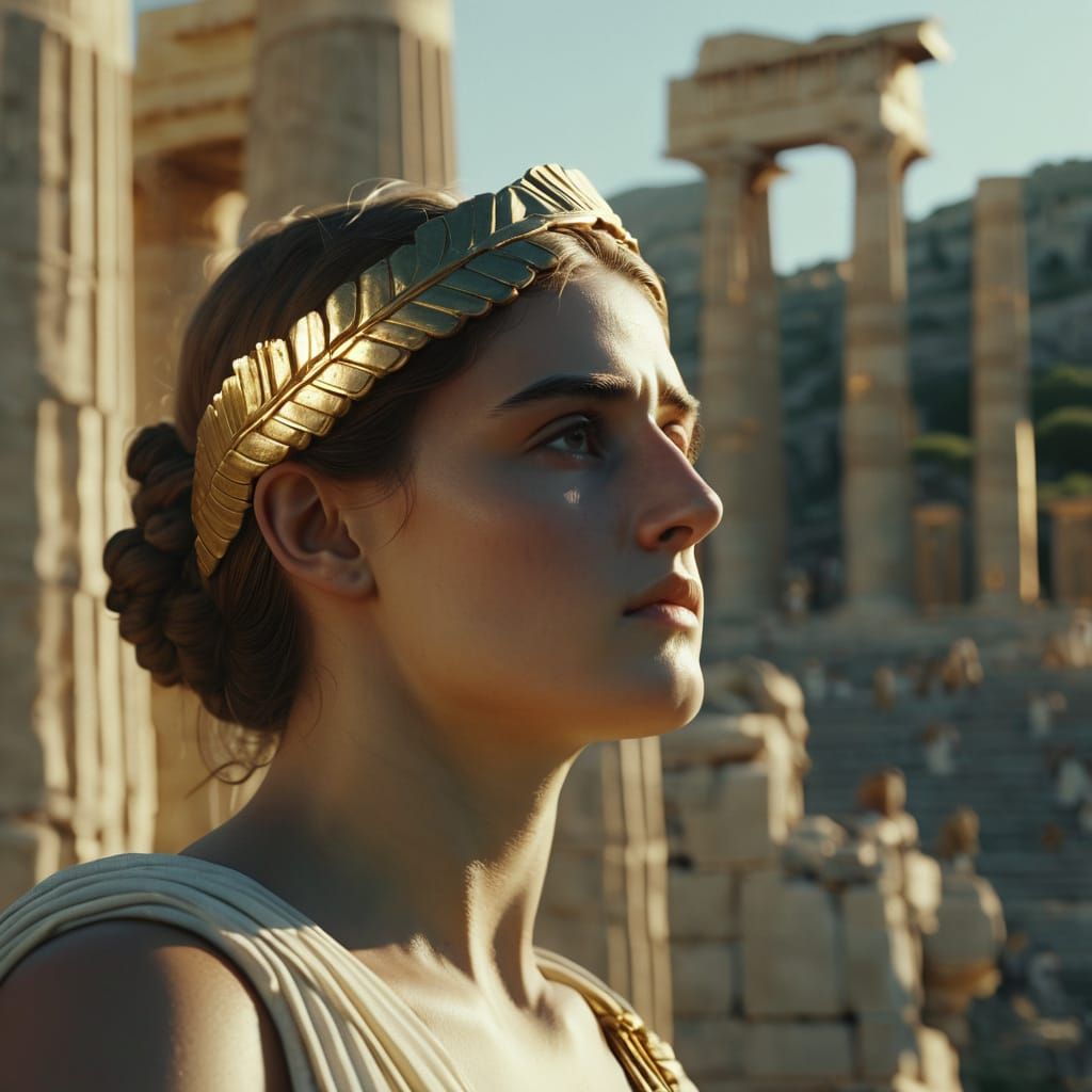 Ethereal Goddess of Ancient Greece in Soft Focus