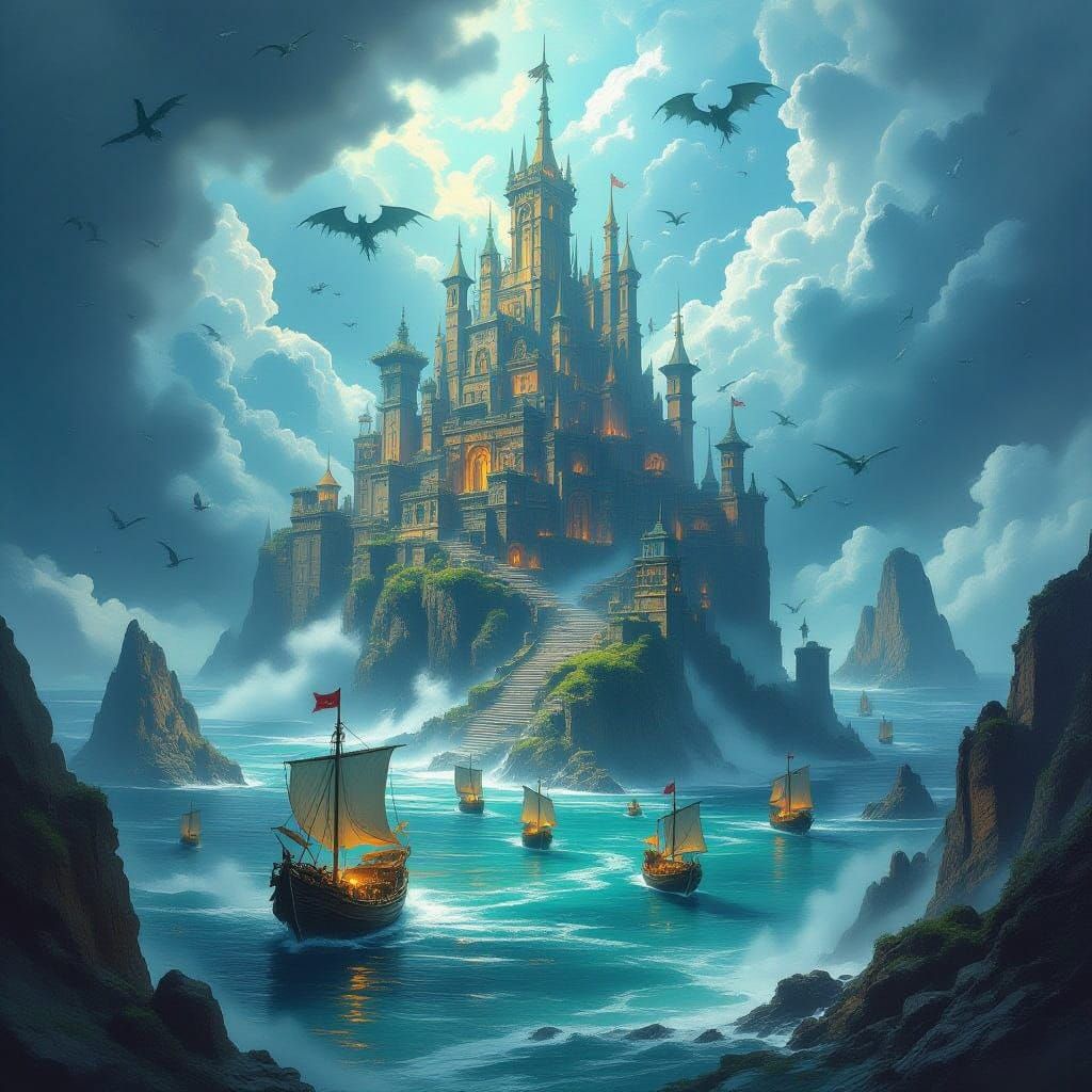 Chaotic High Fantasy Archipelago with Stormy Seas