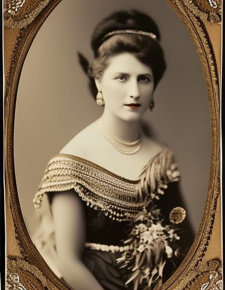 Vintage Photo of Woman in Bird Headdress
