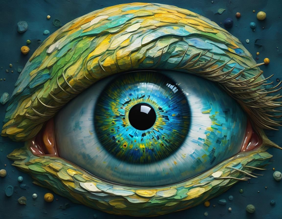 Surreal 3D Van Gogh Eyeball Ouroboros