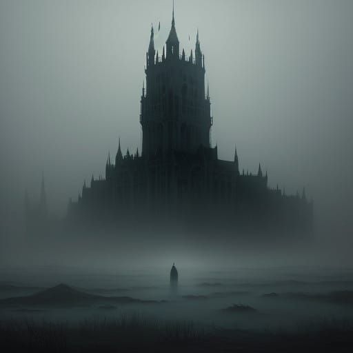 Ethereal Ghostly Entity in Desolate Landscape