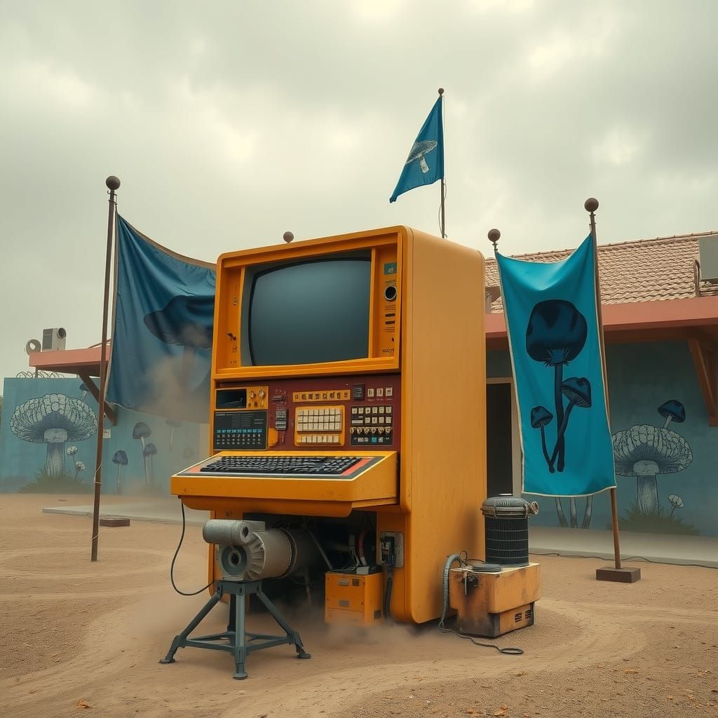 Surreal Computer in Mushroom Bungalow