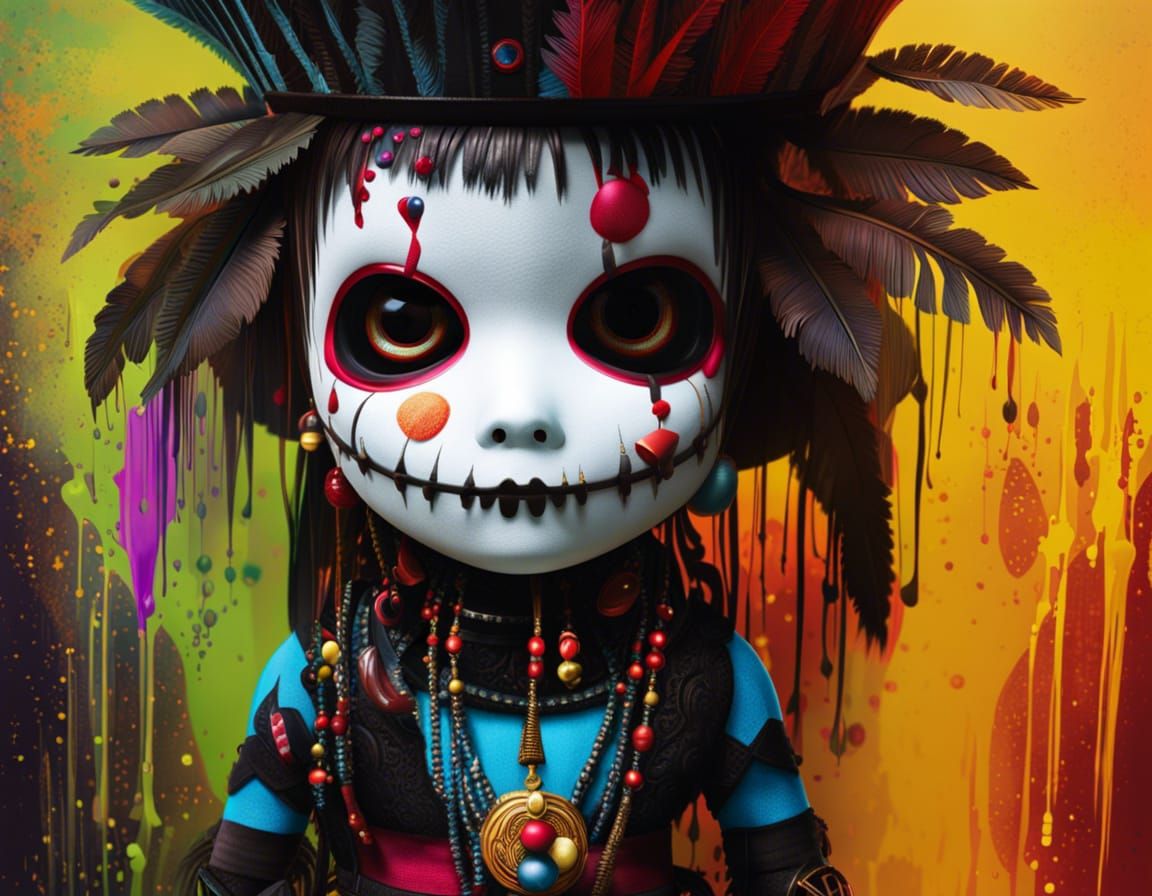 Ominous Chibi Voodoo Doll in Detailed Artwork