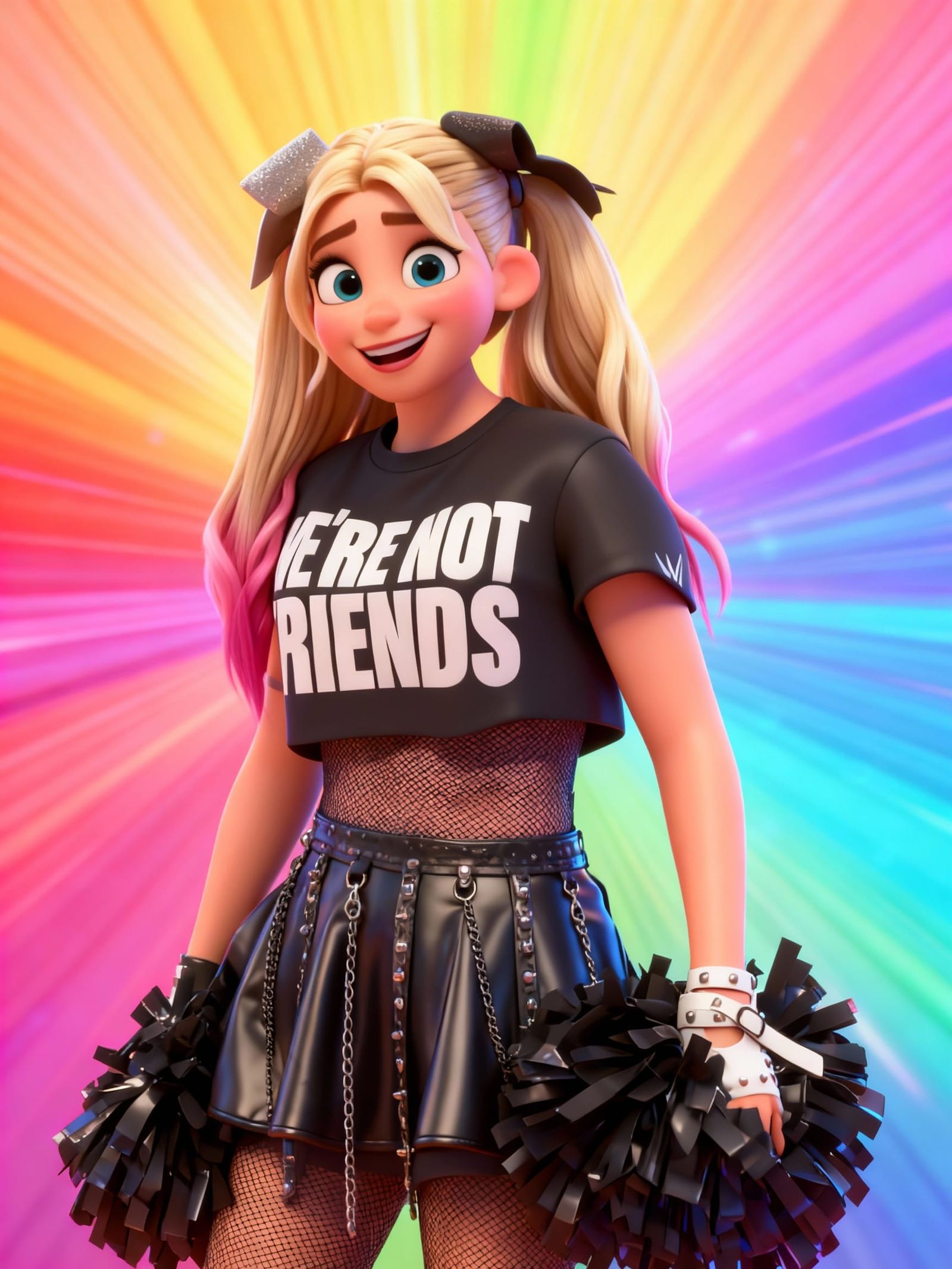 Whimsical 3D Art: Playful Character with Vibrant Gradient