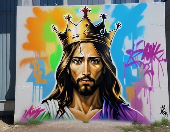 Graffiti Art: A Masterpiece Depicting King Jesus