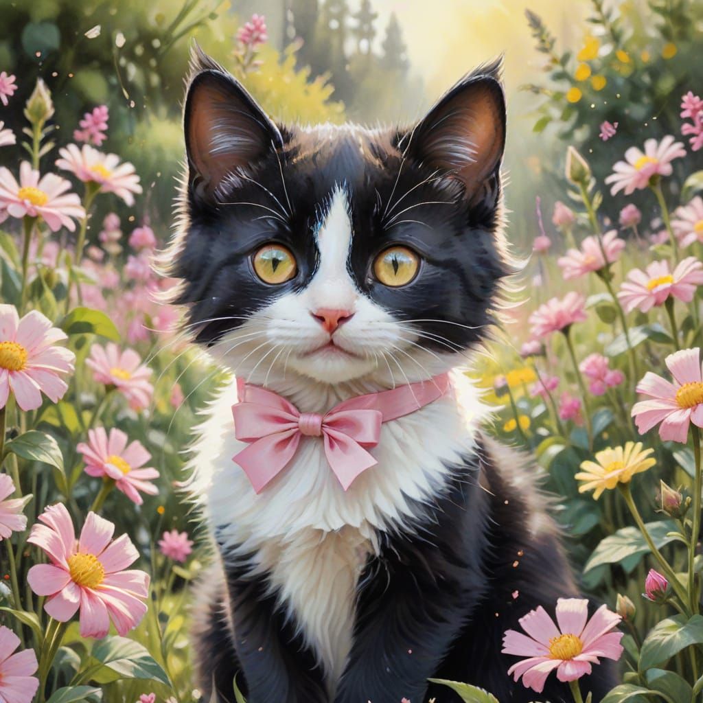 This kitten loves to spring up with beauty like a flower!