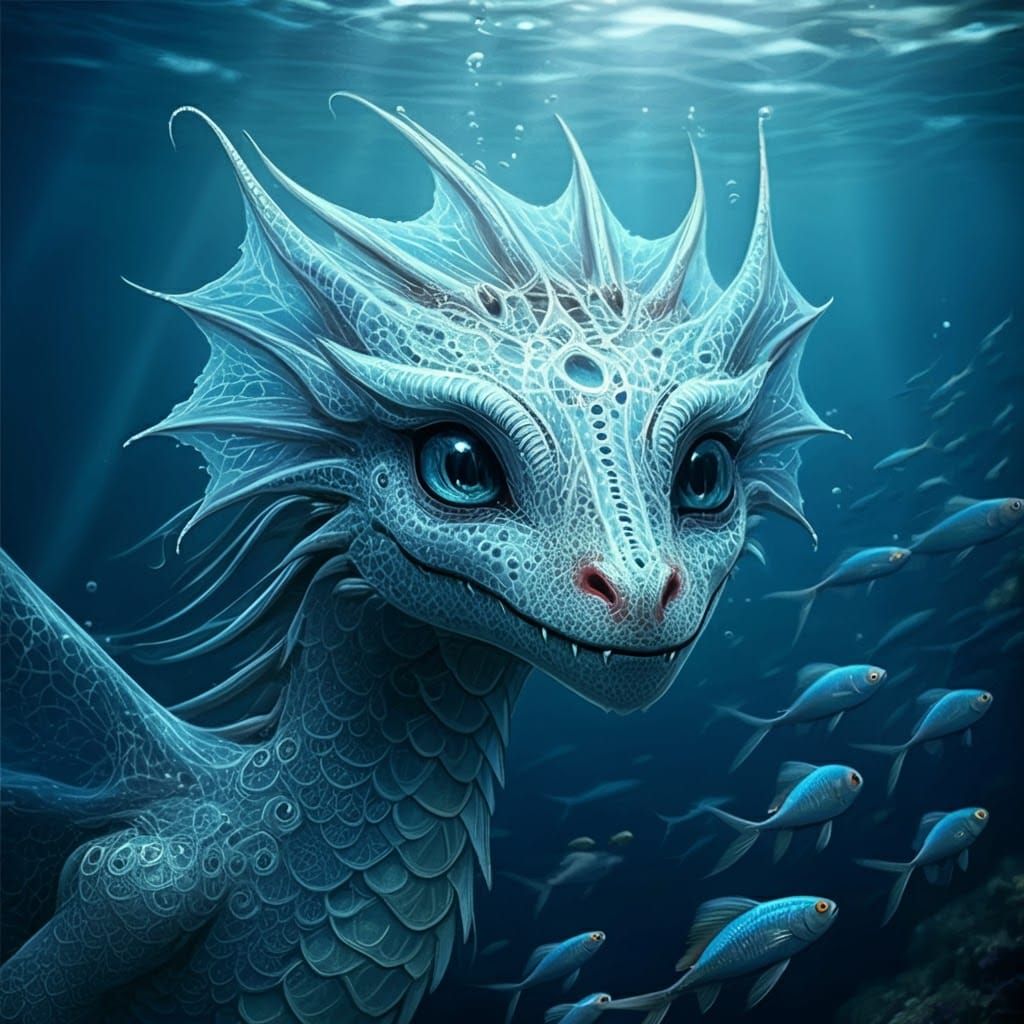 Lace Art Ghost Dragon Hybrid in Ocean