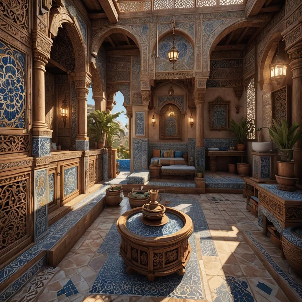 Breezy Moroccan Veranda in Light Tones