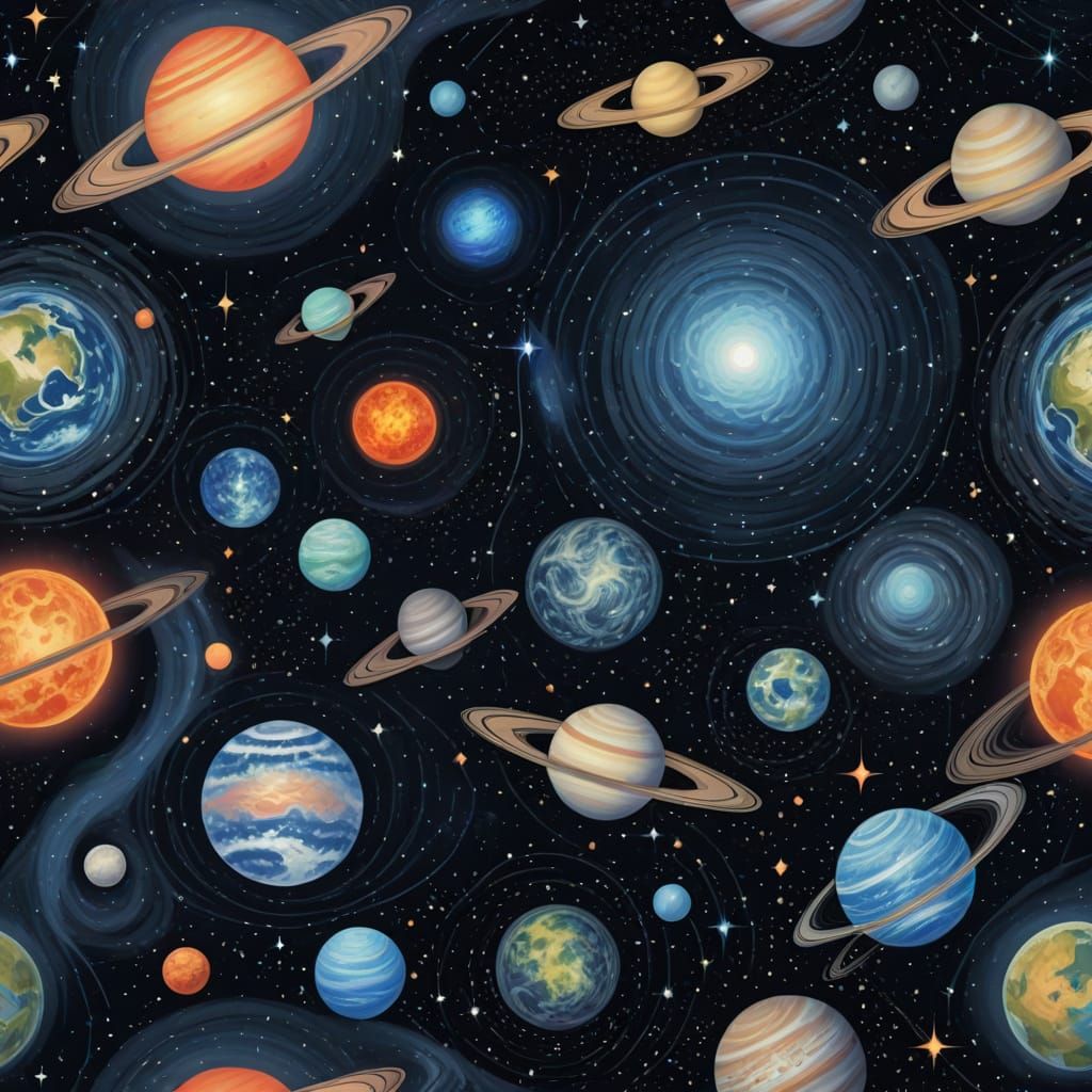 Cosmic Muscular Woman in Interstellar Dreamscape