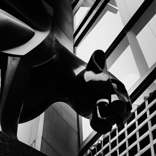Panther Preying on Skyscraper in Retrofuturistic Art Deco