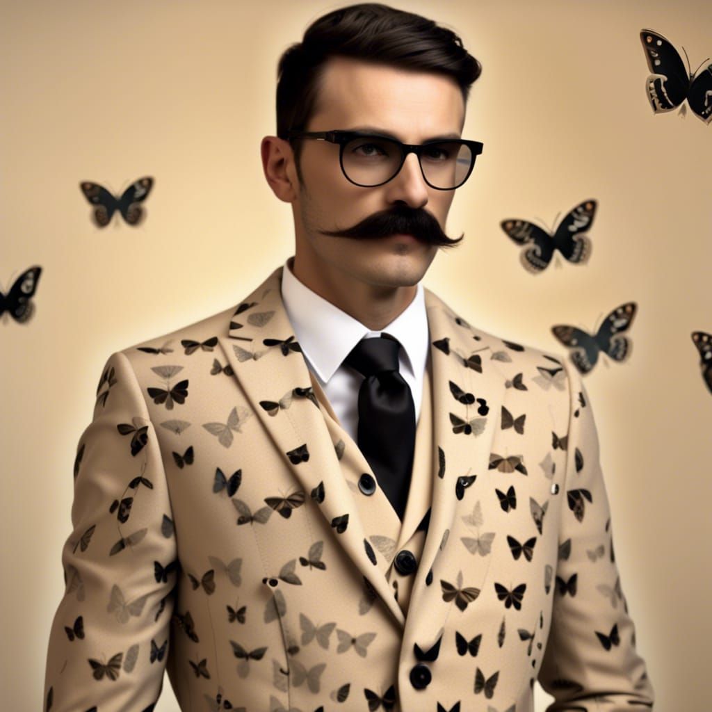 Elegant Italian Man with Butterfly Motif