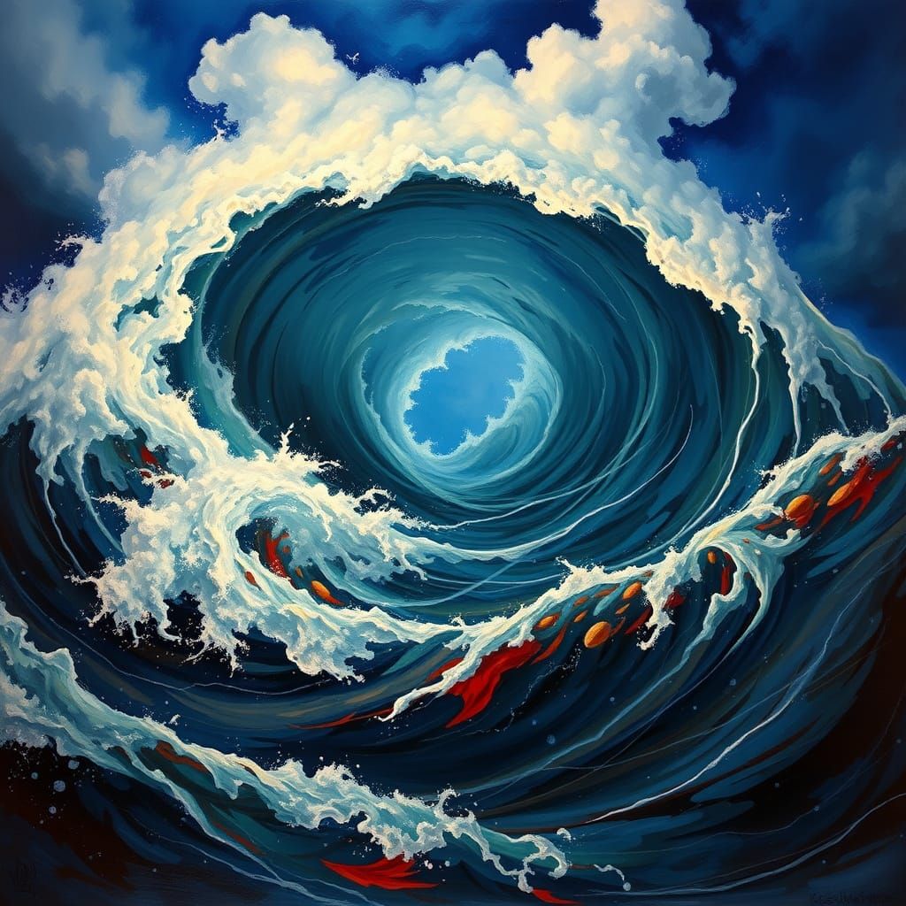 Maelstrom Sea Vortex in a Dramatic, High-Contrast Style