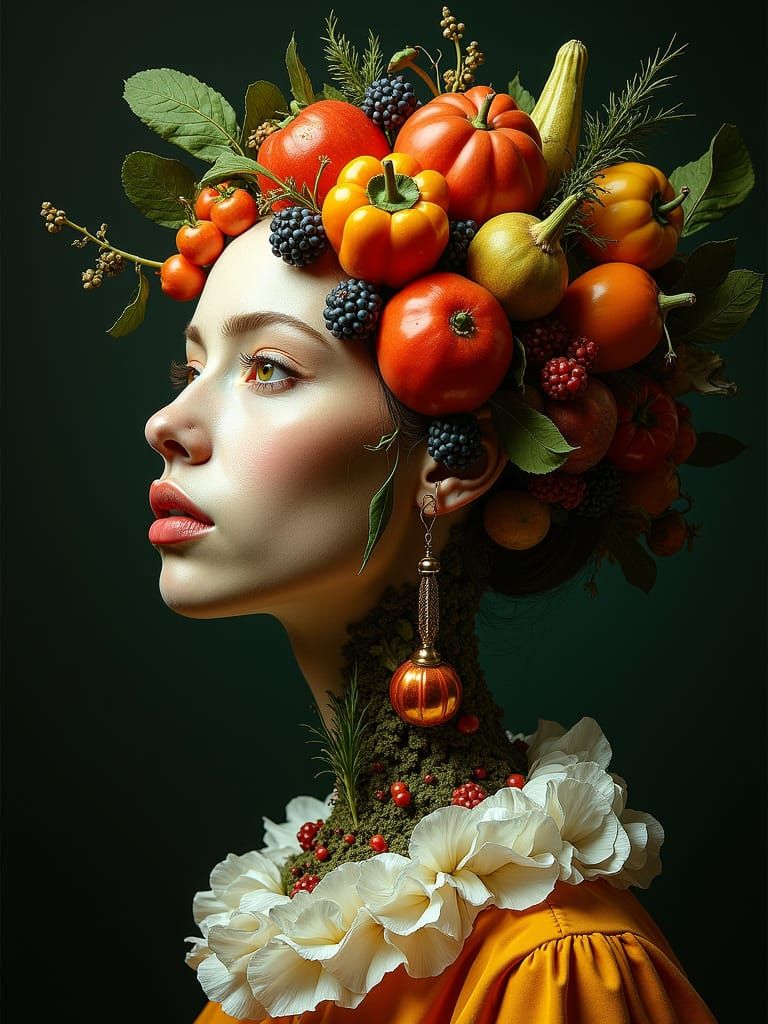 Surreal Portrait in Organic Whimsy