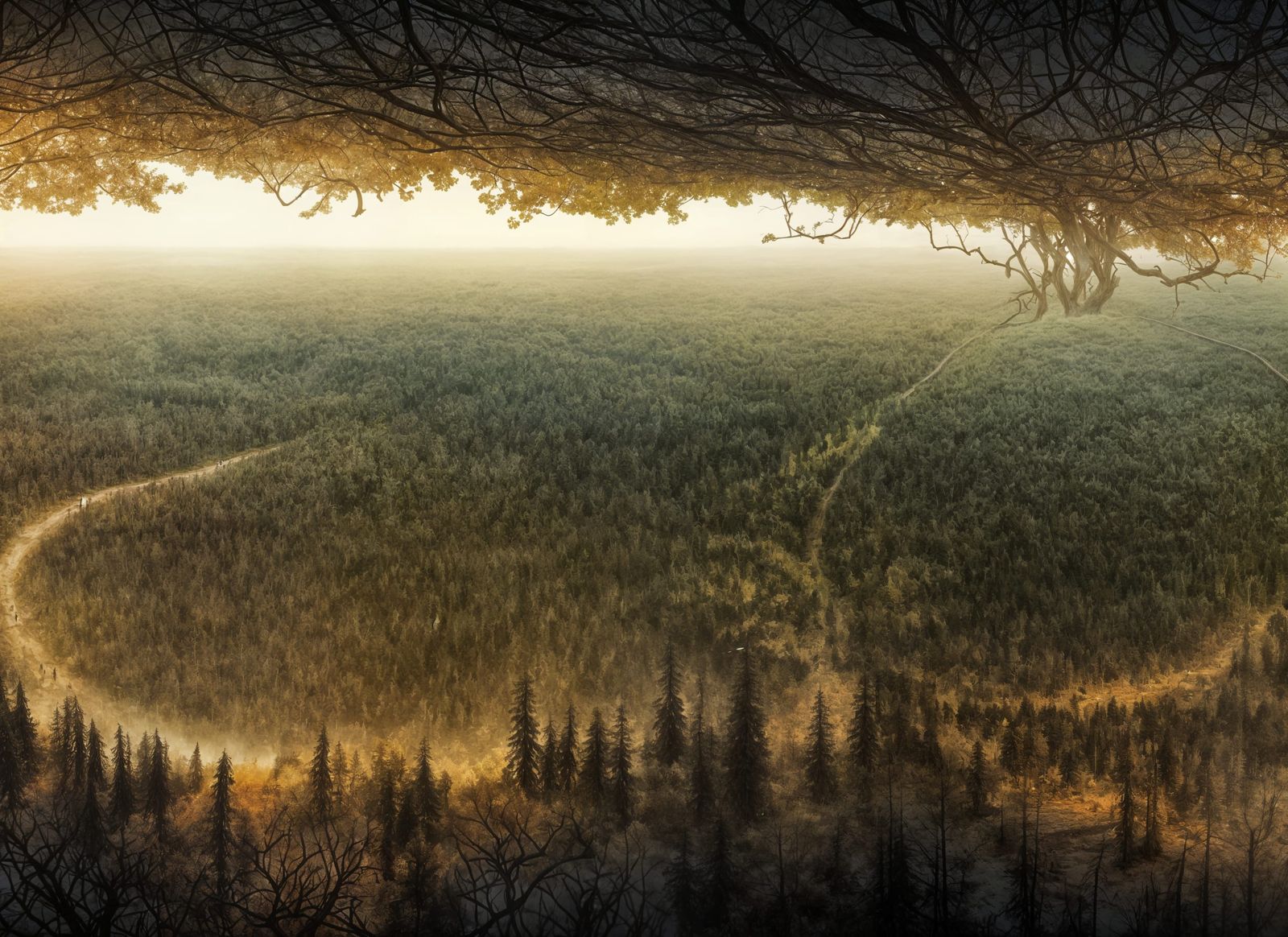 City Meets Forest: A Surreal Landscape