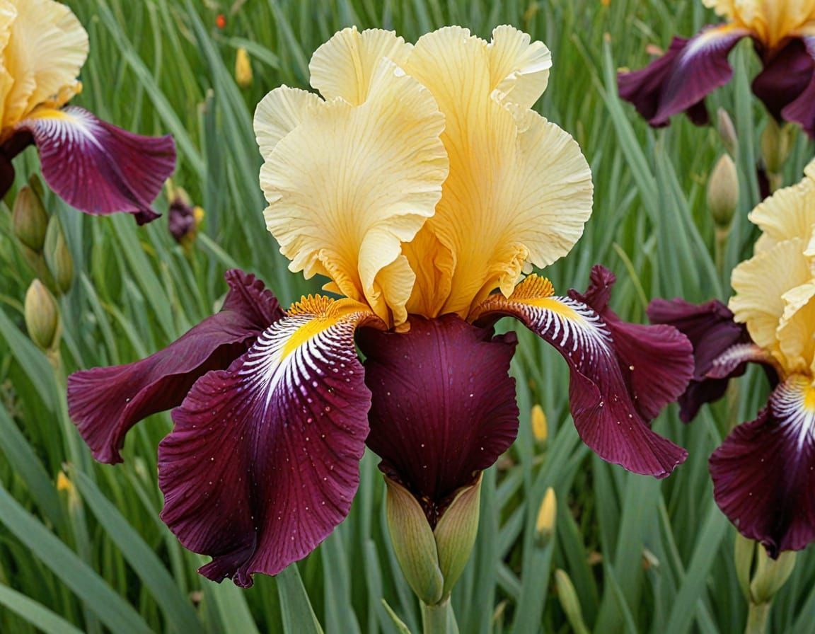 Cranberry Coloured Iris Flower