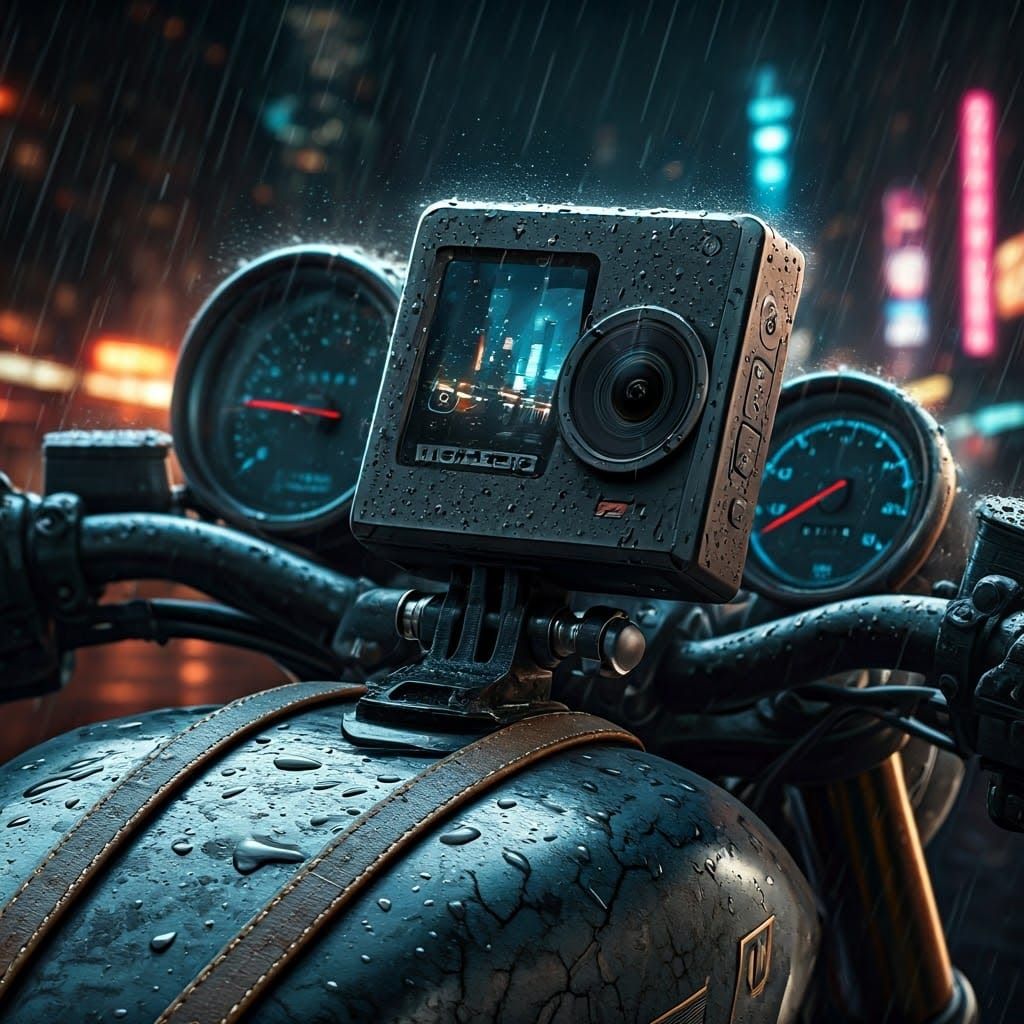 Futuristic Camera Integrated into Motorcycle Dashboard