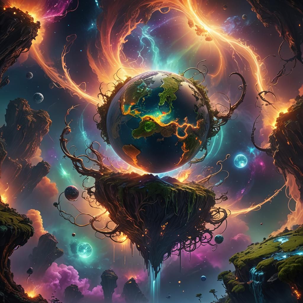 Living Earth in Space: Fantasy Concept Art