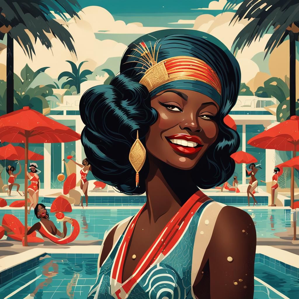 Art Deco Flapper Illustration in 1920s Style