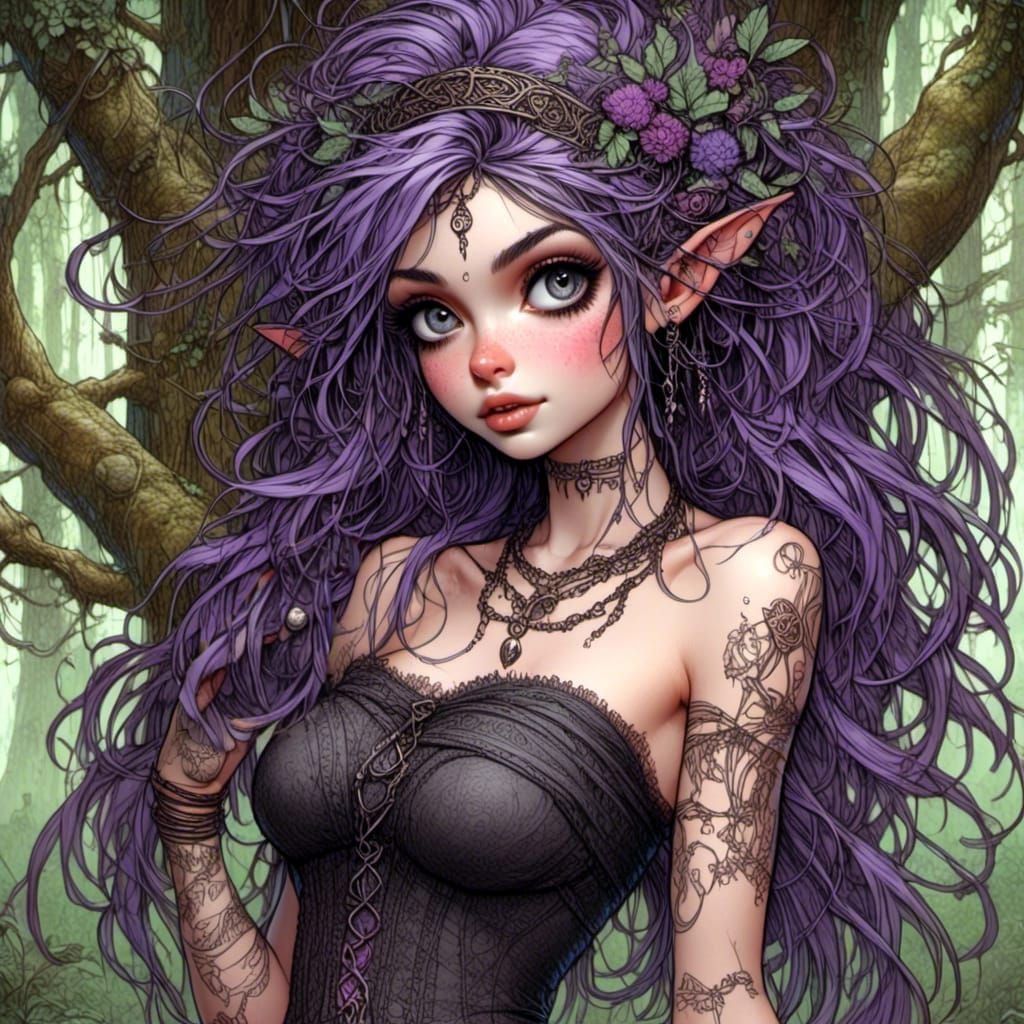 Celtic Fae Grimoire in Mystical Forest