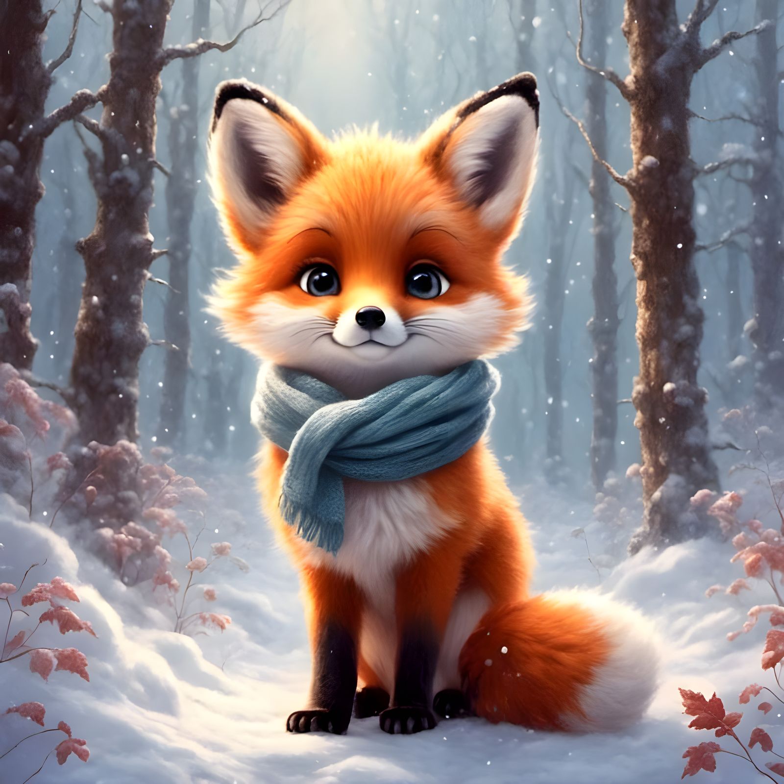 It gets cold for a baby fox in winter!