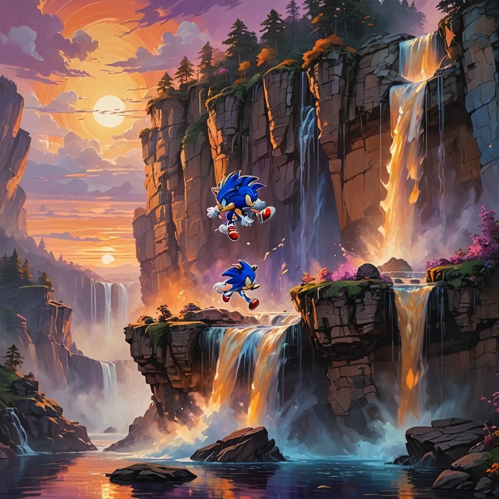 Sonic Leaps into Sunset Lake: A Triadic Color Painting