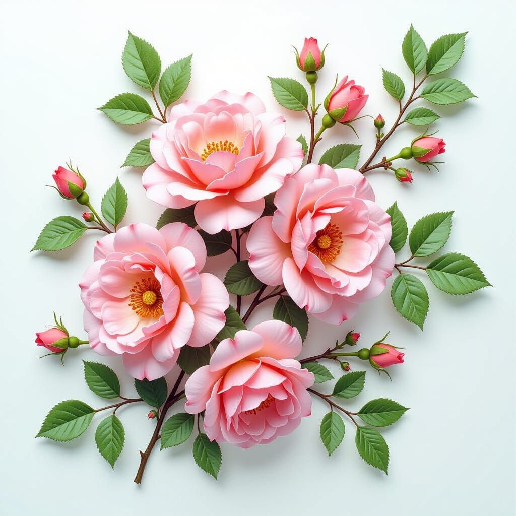 Sparkling Watercolor Roses with Diamond Gouache Accents