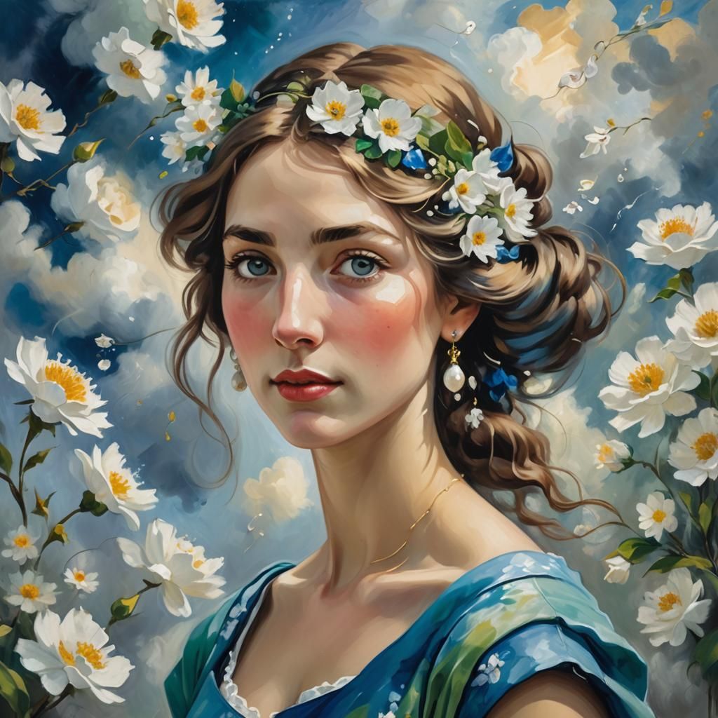 Dreamlike Portrait of Girl with Pearl Earring