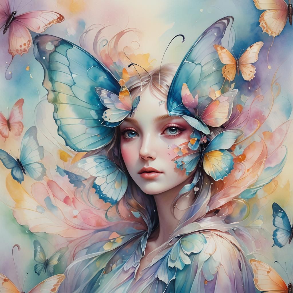 Butterfly Heart in Dreamlike Surrealism Style