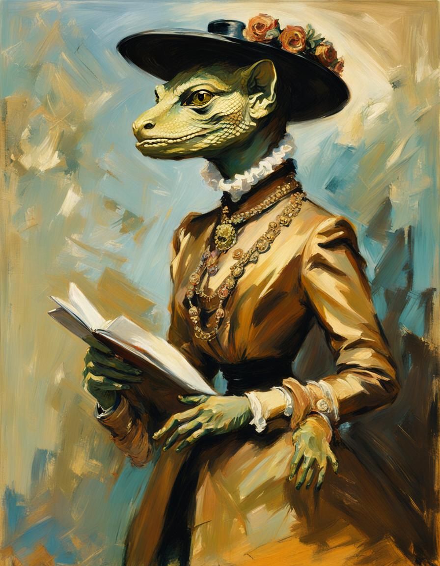 Madam Vastra Portrait in John Singer Sargent Style