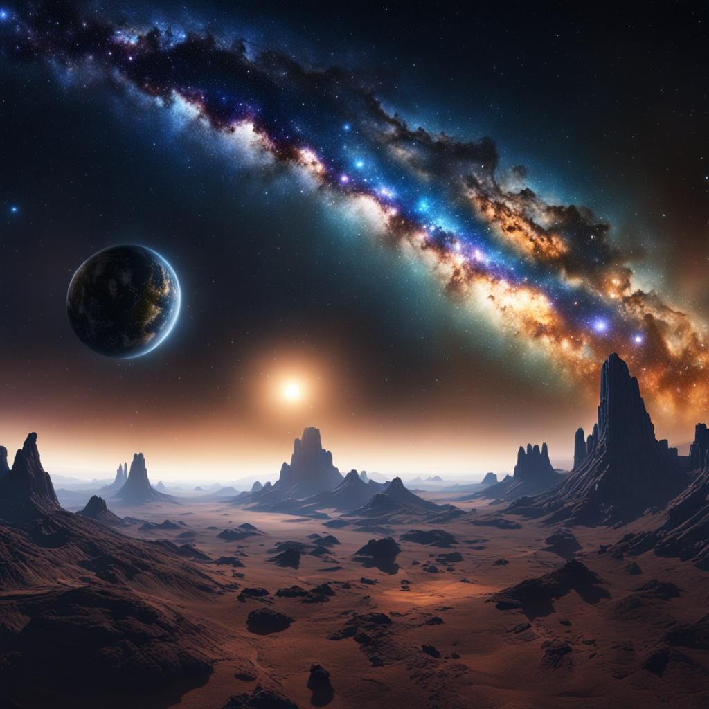 Milky Way Galaxy Concept Art in Deep Color